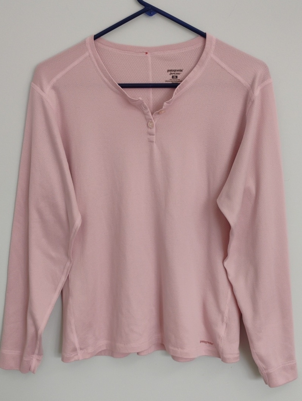 Patagonia Capiline Light Pink Women's Long Sleeve Henley XL